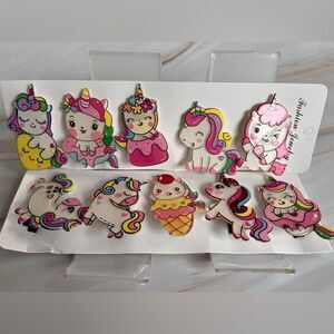 10PCS Baby Toddler Girls Hair Accessories Unicorns Colorful Patterns Hair Clips